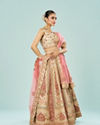 Mohey Women Cream Dream Enrichment Bridal Lehenga