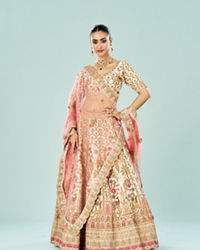 Mohey Women Enchanting Cream Bridal Lehenga
