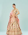 Mohey Women Enchanting Cream Bridal Lehenga