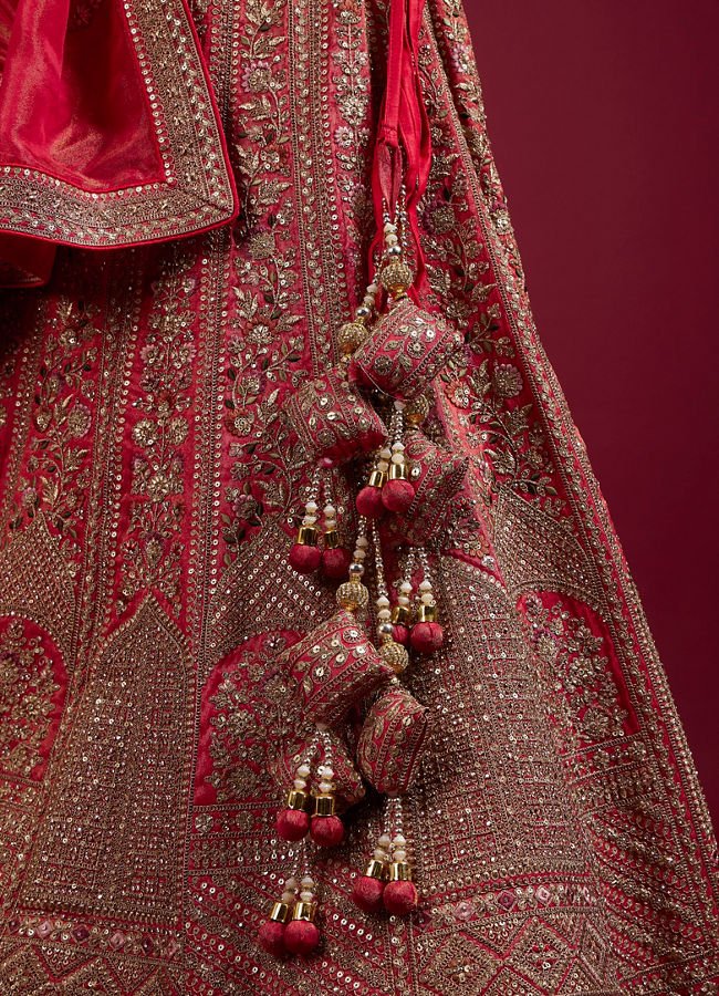 Mohey Women Gajree Pink Fantasy Lehenga
