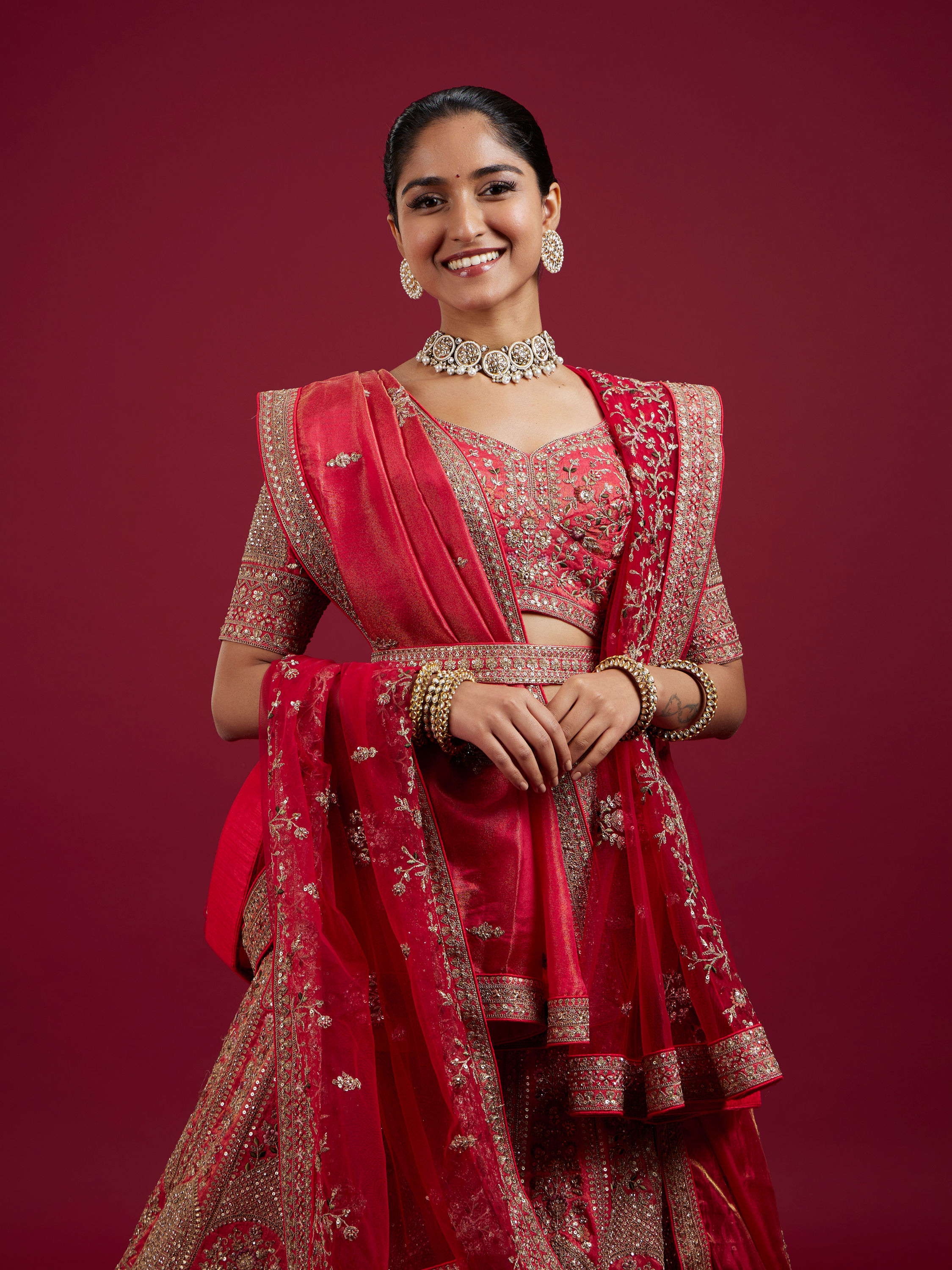 Mohey Women Gajree Pink Fantasy Lehenga