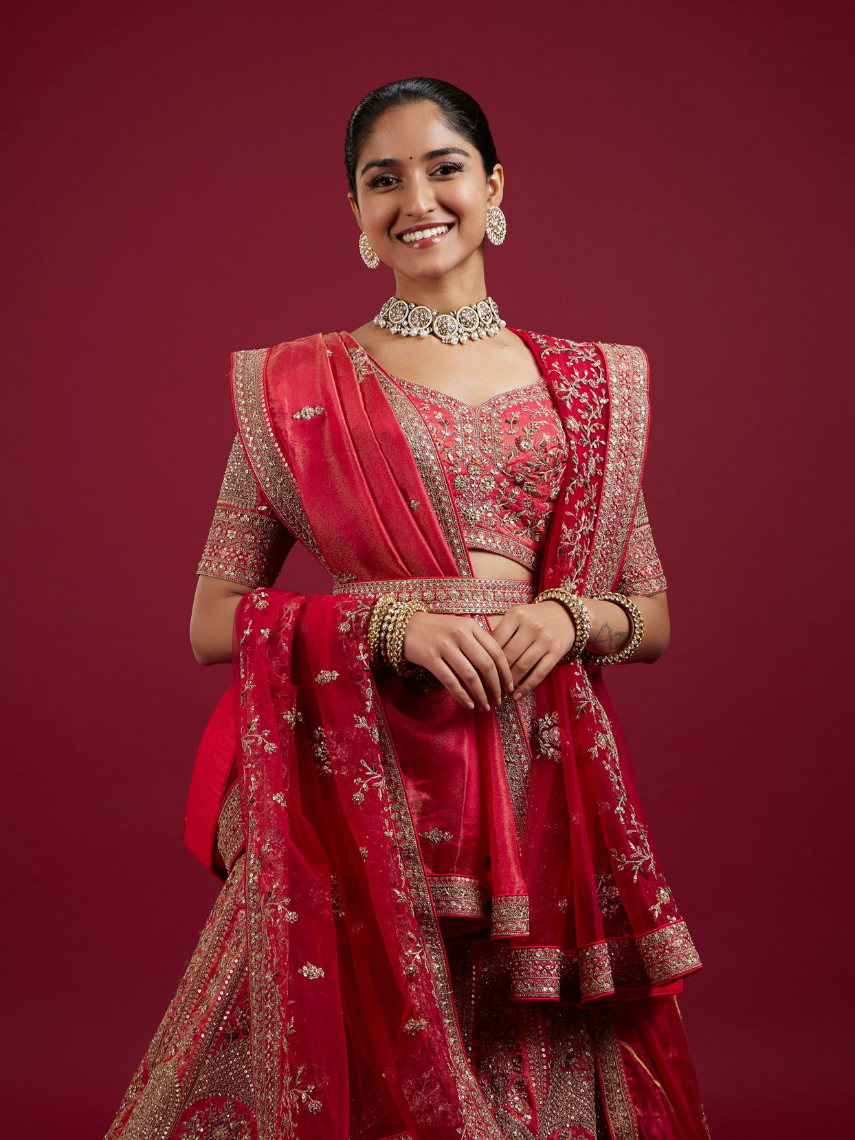 Mohey Women Gajree Pink Fantasy Lehenga