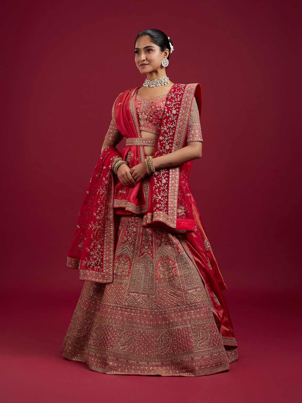 Mohey Women Gajree Pink Fantasy Lehenga