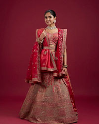 Mohey Women Gajree Pink Fantasy Lehenga