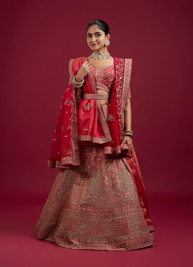 Mohey Women Gajree Pink Fantasy Lehenga