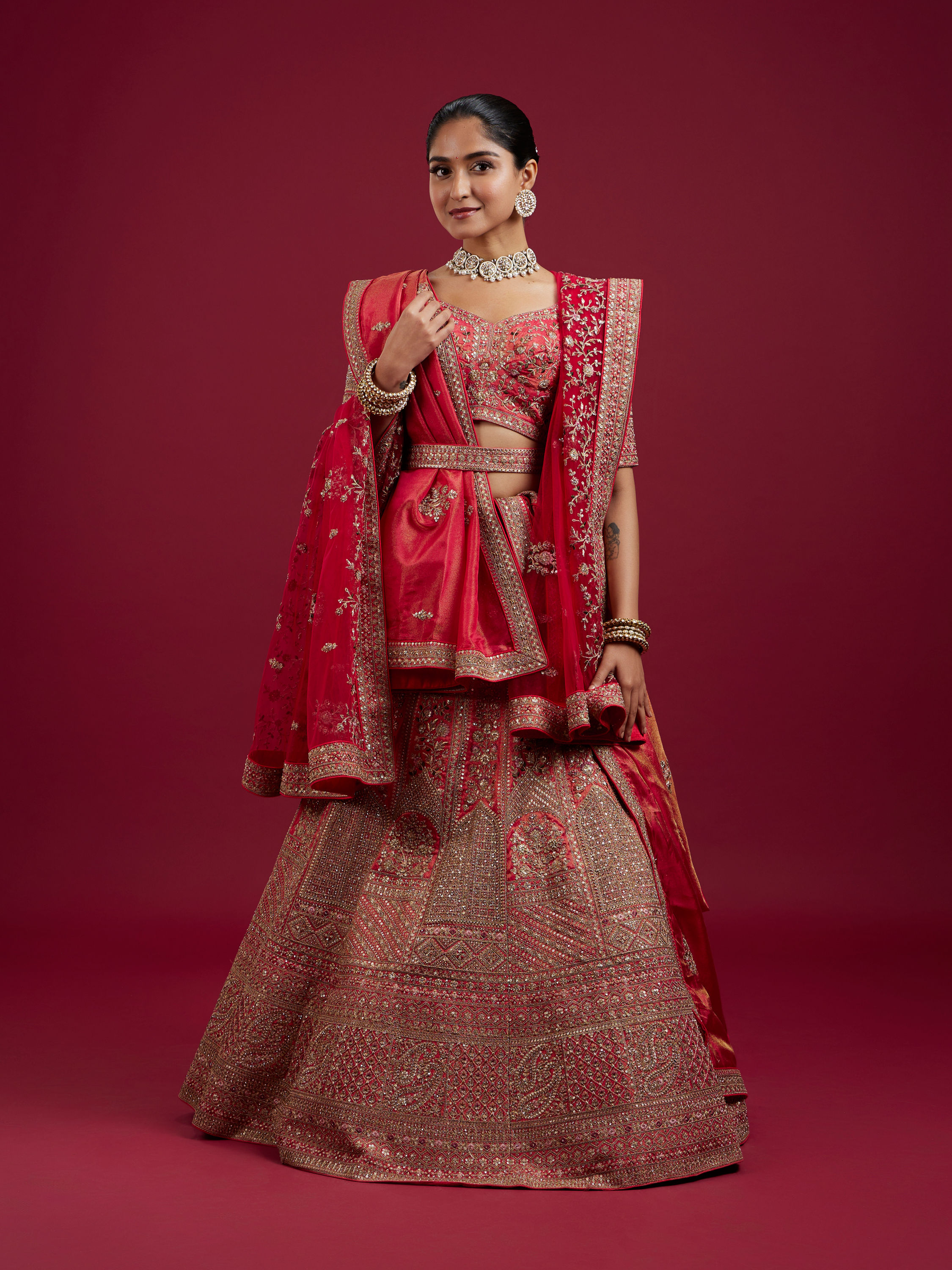 Mohey Women Gajree Pink Fantasy Lehenga
