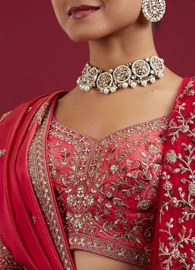 Mohey Women Gajree Pink Fantasy Lehenga