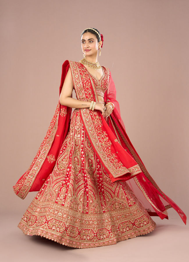 Mohey Women Red Radiance Lehenga Ensemble