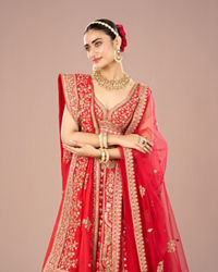 Mohey Women Red Radiance Lehenga Ensemble