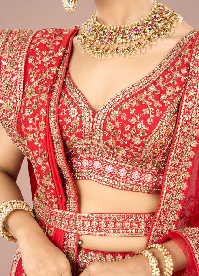 Mohey Women Red Radiance Lehenga Ensemble