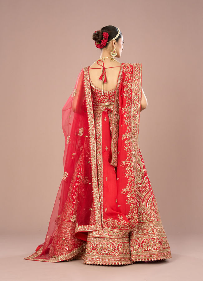 Mohey Women Red Radiance Lehenga Ensemble