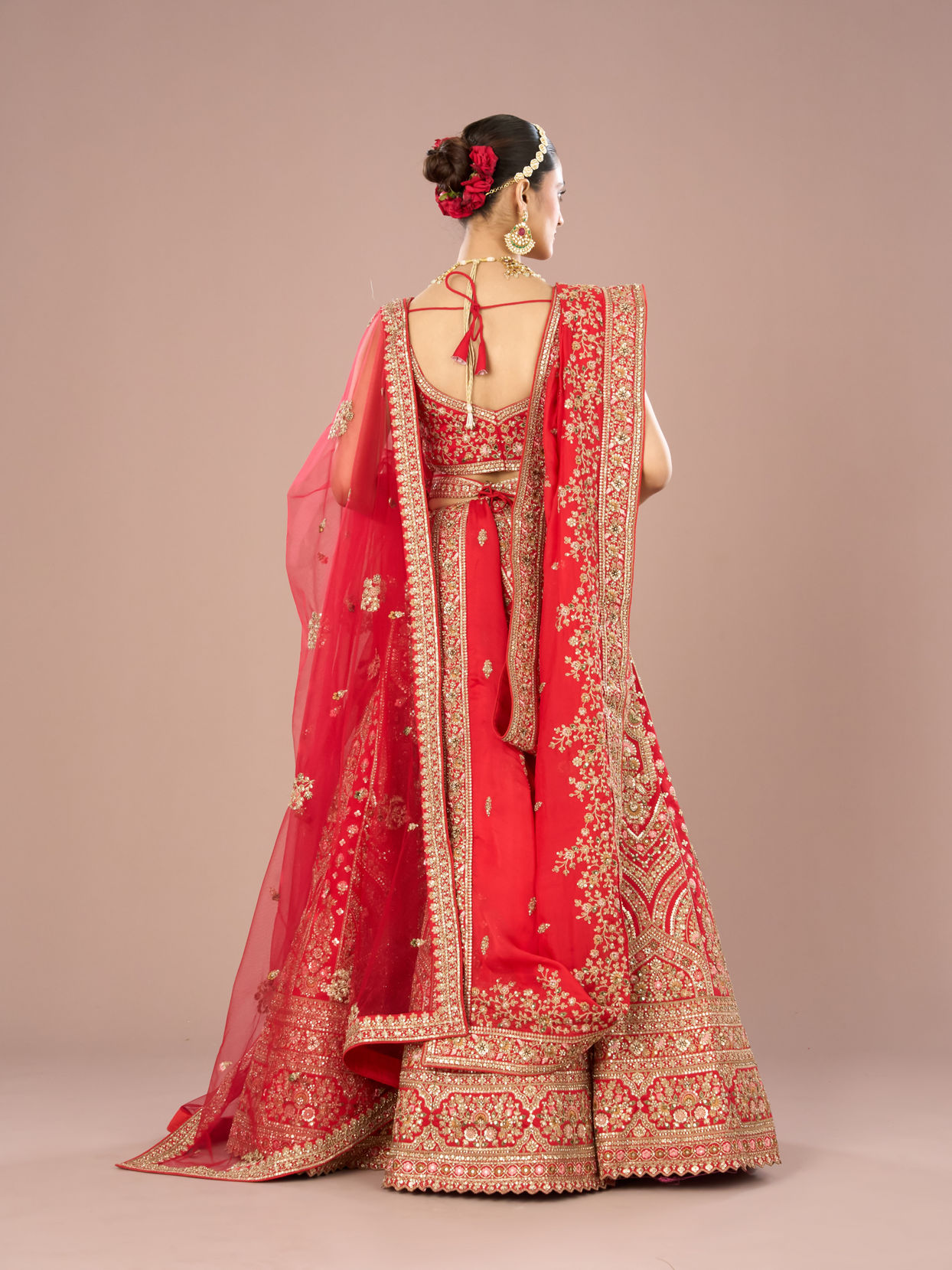 Mohey Women Red Radiance Lehenga Ensemble