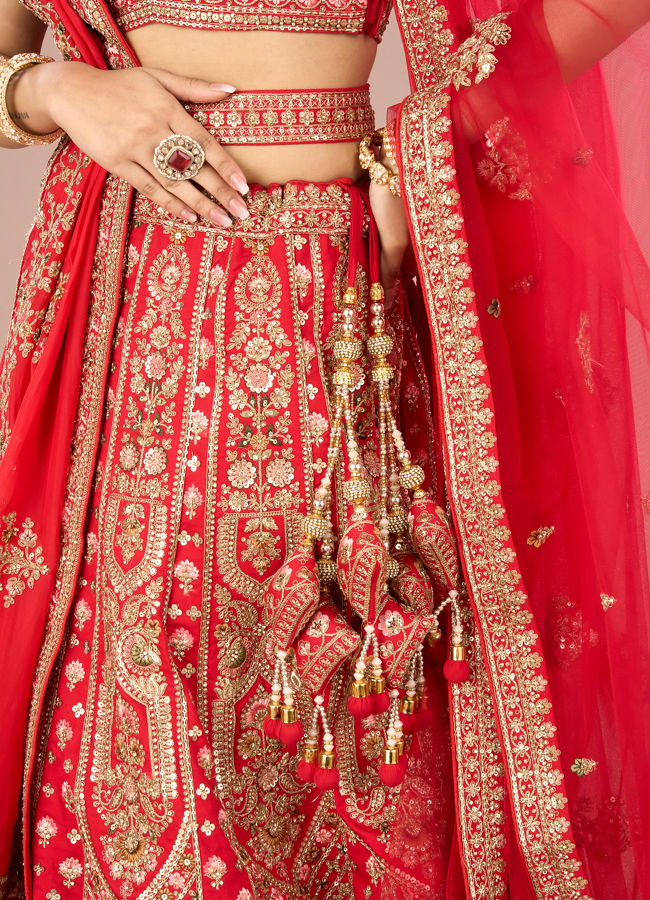 Mohey Women Red Radiance Lehenga Ensemble