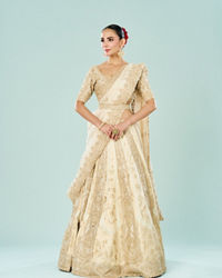 Mohey Women Ethereal Cream Bridal Lehenga