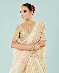 Mohey Women Ethereal Cream Bridal Lehenga