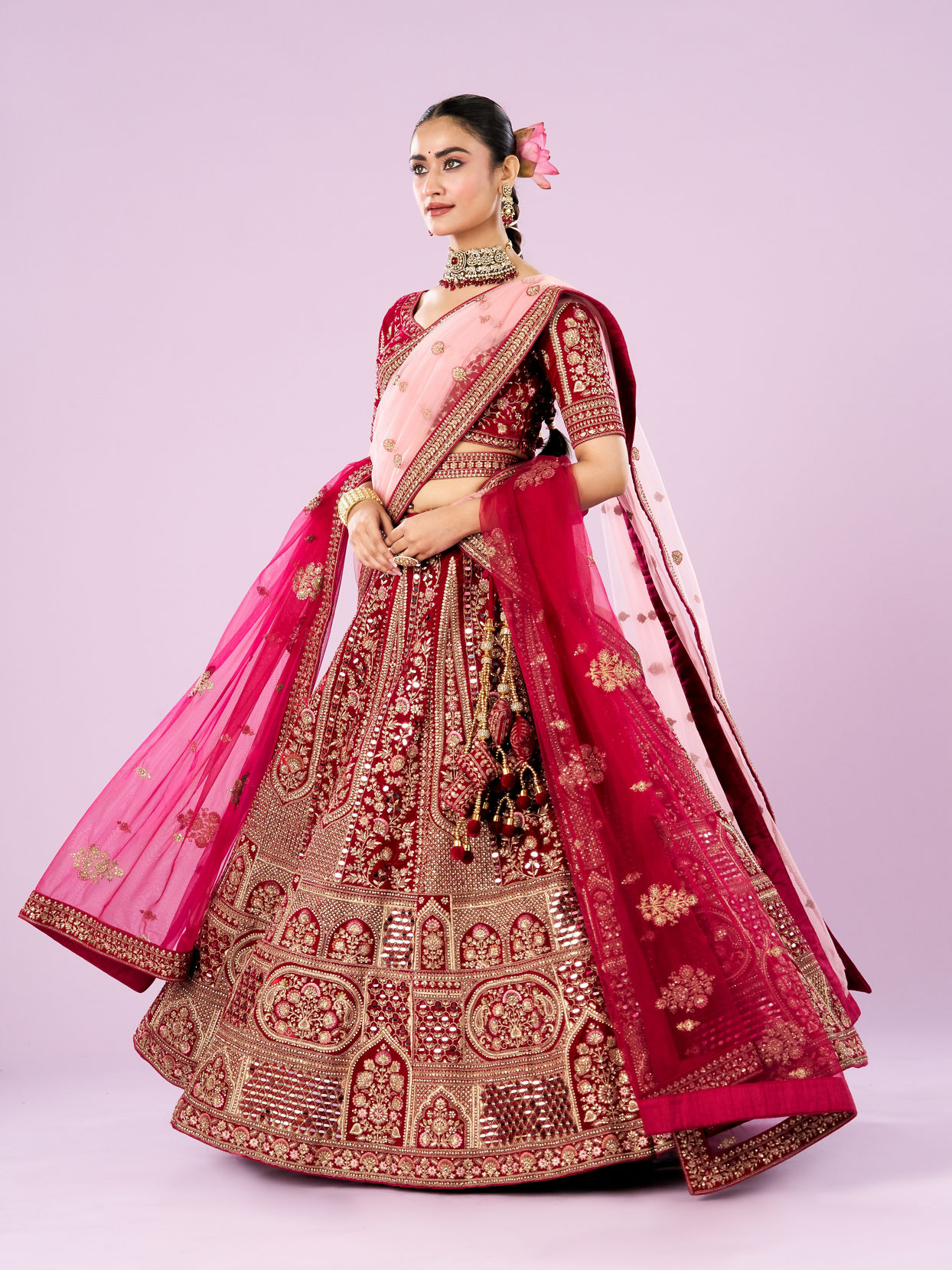 Mohey Women Radiant Rani Pink Lehenga