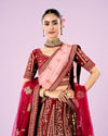 Mohey Women Rani Pink Velvet Bridal Lehenga