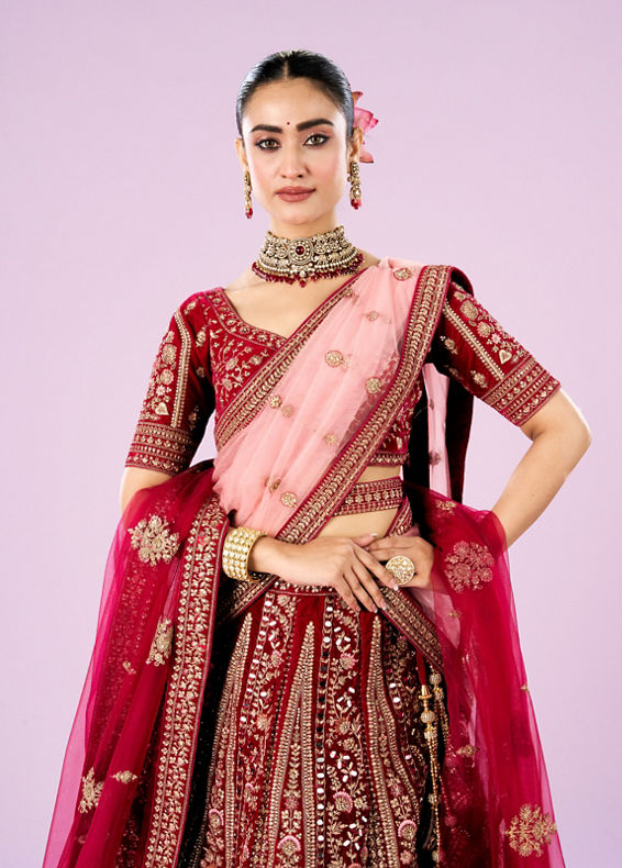 Mohey Women Radiant Rani Pink Lehenga