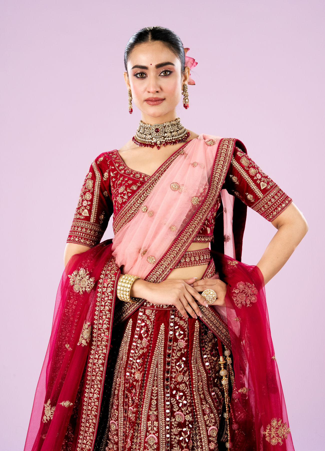 Mohey Women Radiant Rani Pink Lehenga