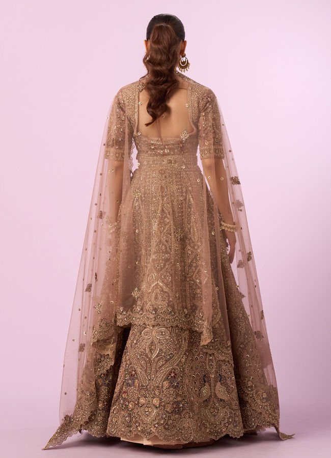 Mohey Women Golden Gala Glory Bridal Lehenga