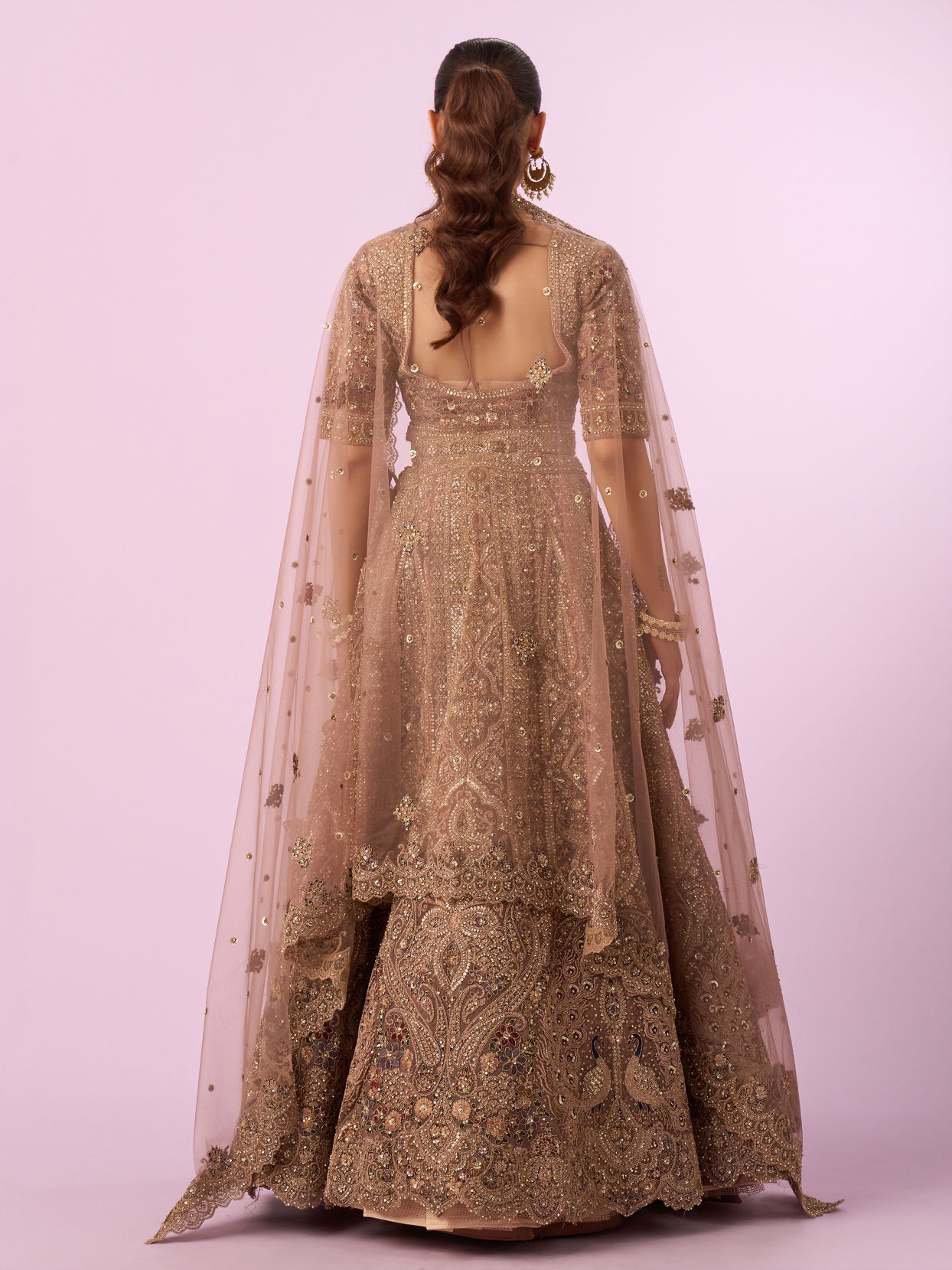 Mohey Women Golden Gala Glory Bridal Lehenga