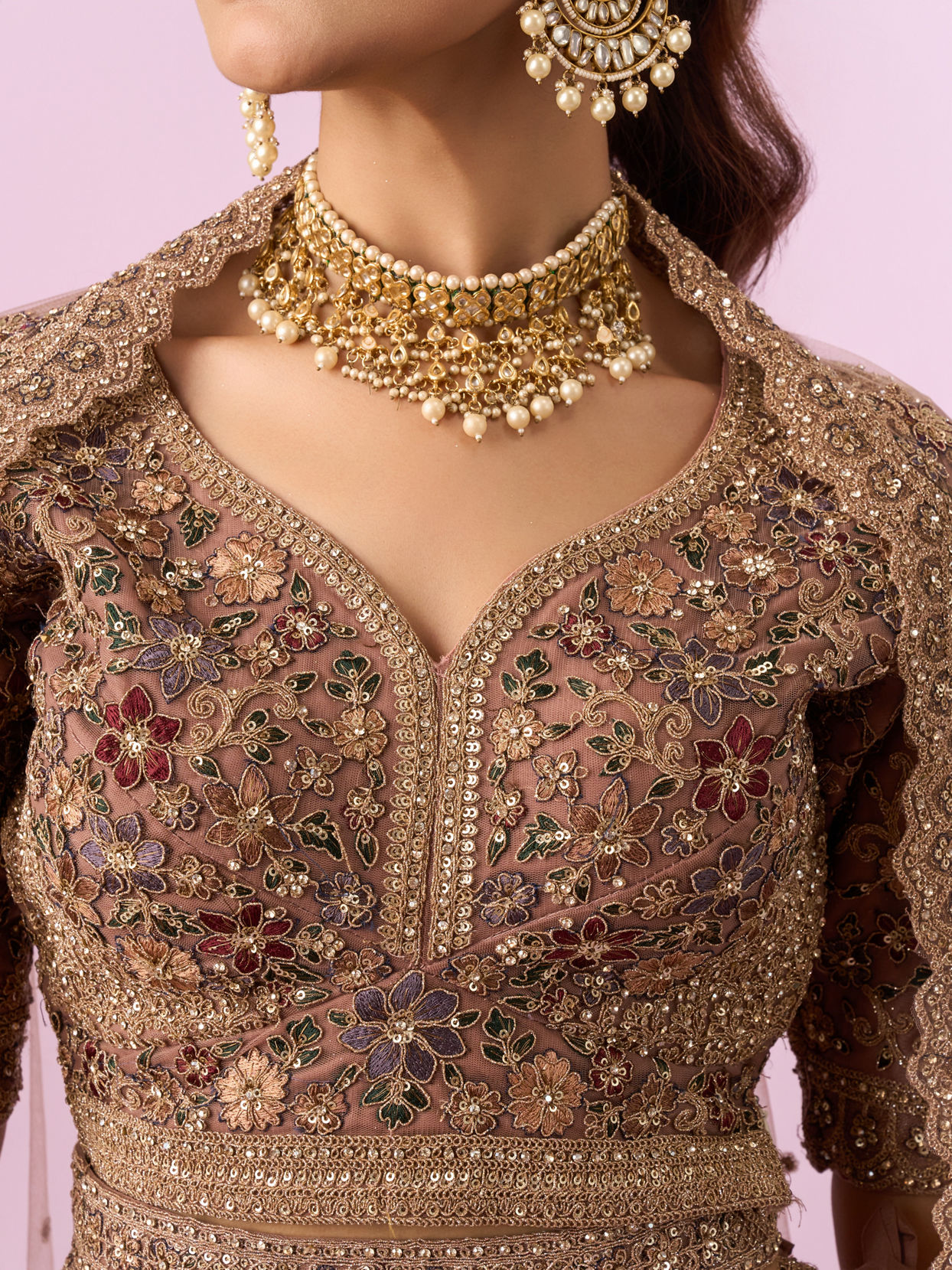 Mohey Women Golden Gala Glory Bridal Lehenga