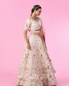 Mohey Women Elegant Cream Dream Semi Bridal Lehenga