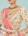 Mohey Women Elegant Cream Dream Semi Bridal Lehenga