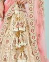 Mohey Women Elegant Cream Dream Semi Bridal Lehenga