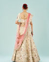 Mohey Women Elegant Cream Dream Semi Bridal Lehenga