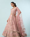 Mohey Women Radiant Pink Art Silk Bridal Lehenga