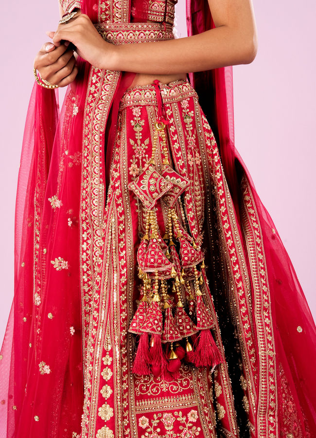 Mohey Women Radiant Pink Lehenga Ensemble