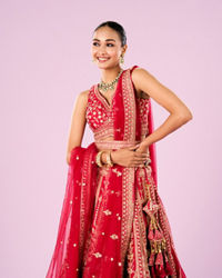 Mohey Women Radiant Pink Lehenga Ensemble