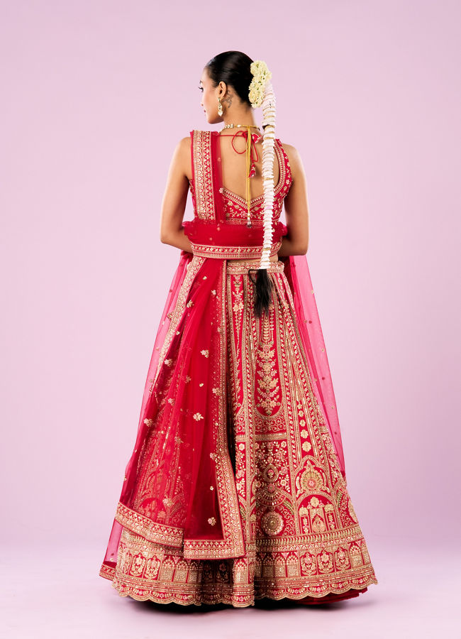 Mohey Women Radiant Pink Lehenga Ensemble