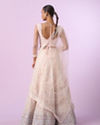 Mohey Women Elegant Cream and Pink Lehenga