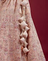 Mohey Women Blushful Pink Net Ensemble Lehenga