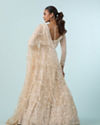 Mohey Women Exquisite Cream Net Bridal Lehenga