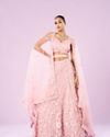 Pink Net Ensemble Lehenga