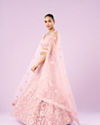 Mohey Women Pink Net Ensemble Lehenga