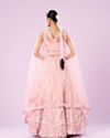 Mohey Women Pink Net Ensemble Lehenga