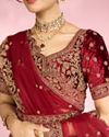Mohey Women Maroon Extravagance Bridal Lehenga