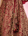 Mohey Women Maroon Extravagance Bridal Lehenga