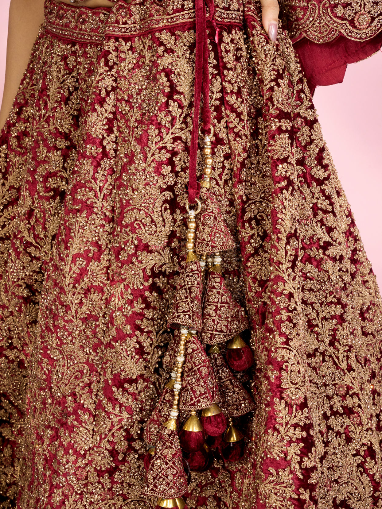 Mohey Women Maroon Extravagance Bridal Lehenga