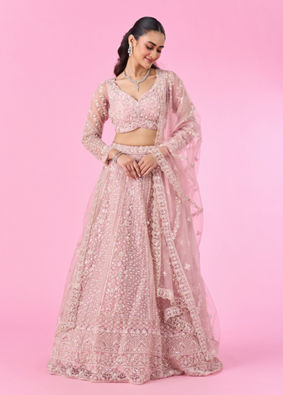 Mohey Women Radiant Pink Love Bridal Lehenga