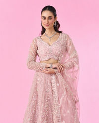 Mohey Women Radiant Pink Love Bridal Lehenga
