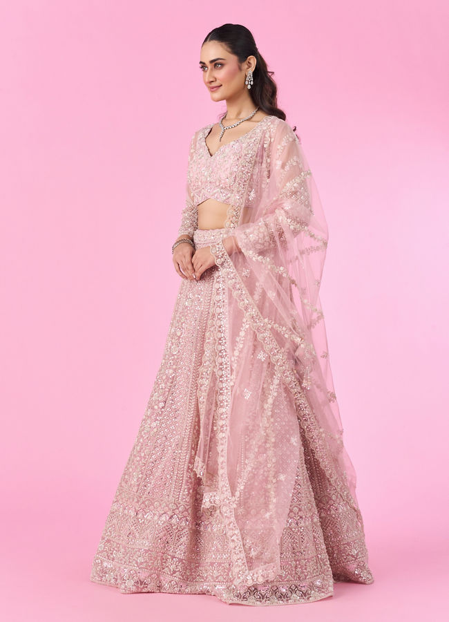 Mohey Women Radiant Pink Love Bridal Lehenga