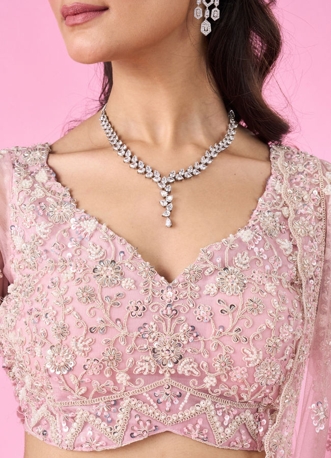 Mohey Women Radiant Pink Love Bridal Lehenga