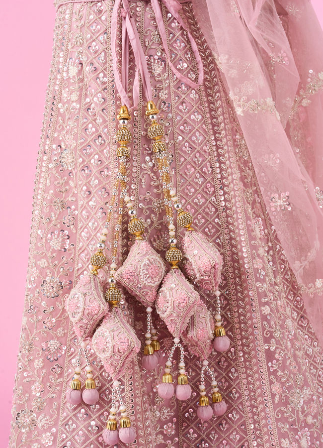 Mohey Women Radiant Pink Love Bridal Lehenga