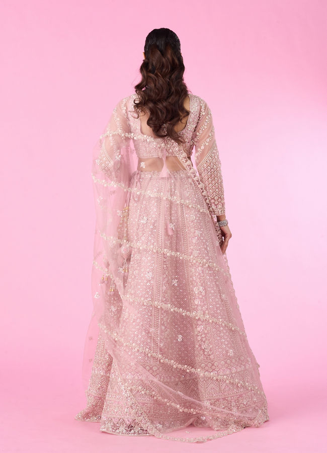 Mohey Women Radiant Pink Love Bridal Lehenga