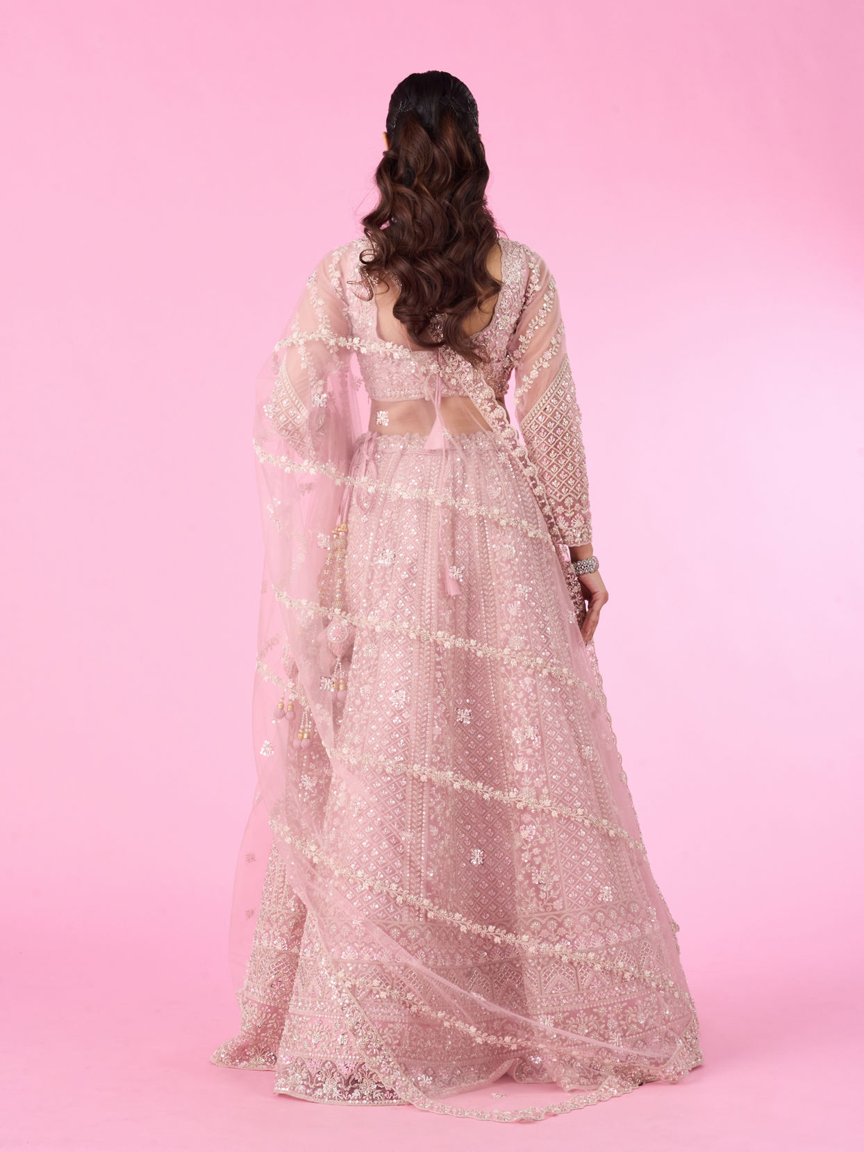 Mohey Women Radiant Pink Love Bridal Lehenga